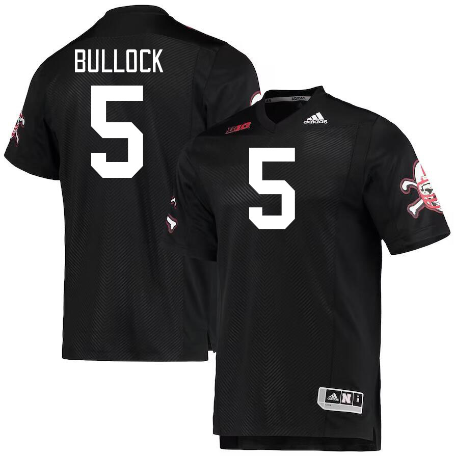 Men #5 John Bullock Nebraska Cornhuskers College Football Jerseys Stitched Sale-Black